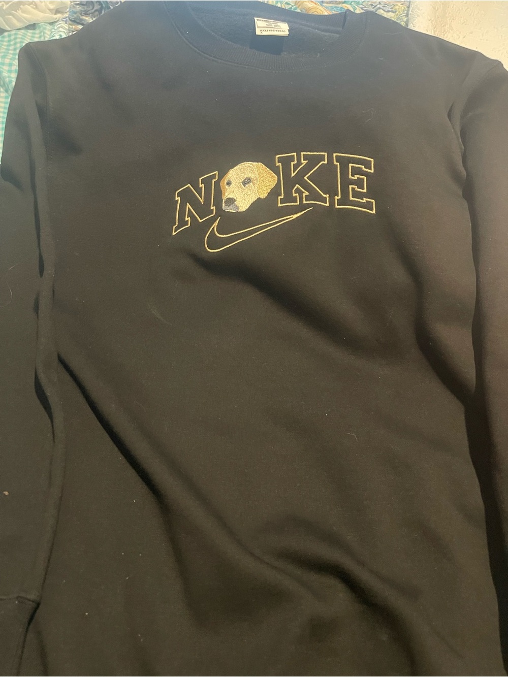 Black Nike YellowLab Embroidered Crewneck Long Sleeve Sweatshirt men’s XXL